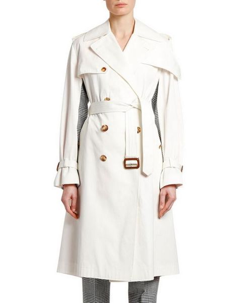 

2019 fall/winter women's elegant double-breasted trench coat chic women windbreaker patchwork plaid overcoat a747, Tan;black