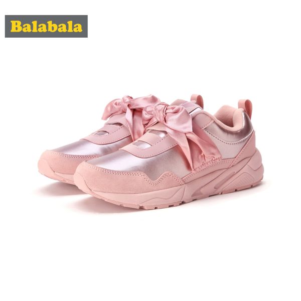 

balabala girls pu leather suede fleece-lined sneakers with decorative velvet bow-tie teenage girls casual sneakers, Black;red
