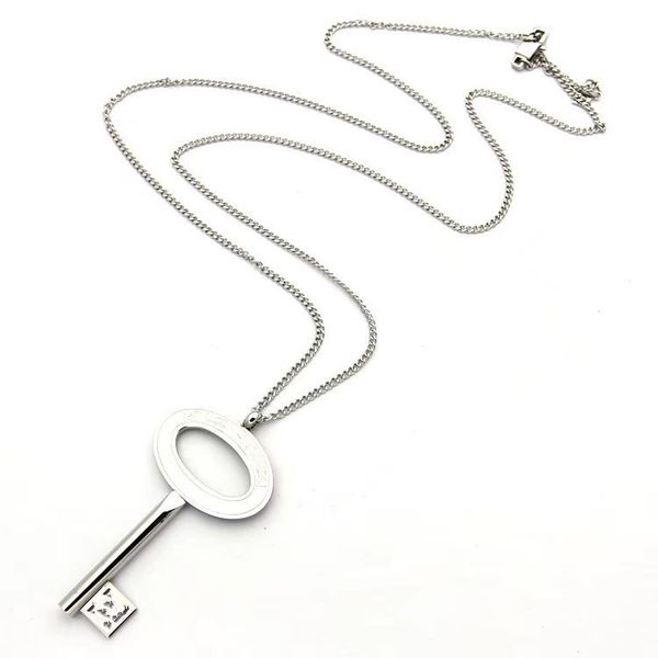 

fashion statement necklaces big key pendant necklace mens hiphop jewelry luxury designer jewelry women necklaces birthday present, Silver