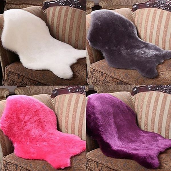 

new soft faux comfort sheepskin rug mat carpet pad anti-slip chair sofa cover for bedroom decor