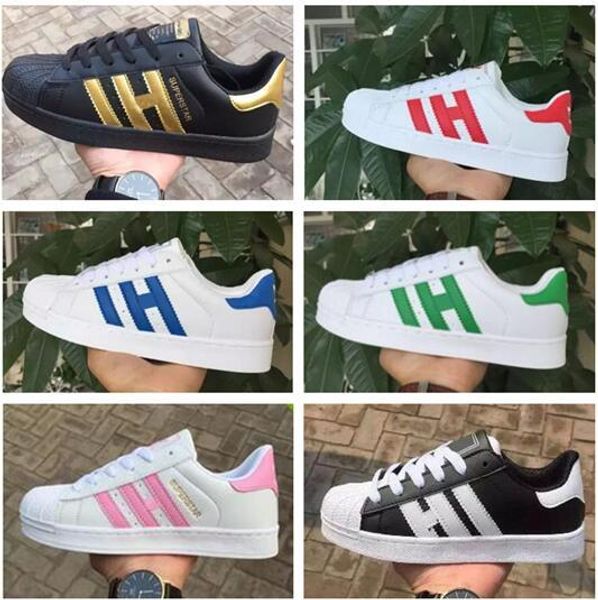 

new arrival fashion mens womens superstar sneakers casual walking shoes woman man flat shoes big size, Black