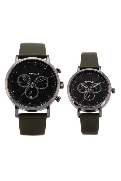 

navigli dual clock 0 set 743806, Slivery;brown