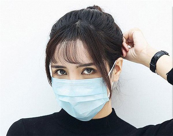 

100pcs disposable face mask 3 layers dustproof facial protective cover masks anti-dust disposable salon earloop mouth mask party masks