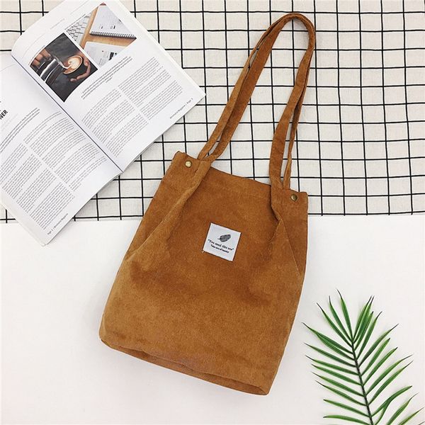 

2018 shoulder bag female women corduroy shopper tote ladies casual lady's bag foldable reusable shopping beach sac femme