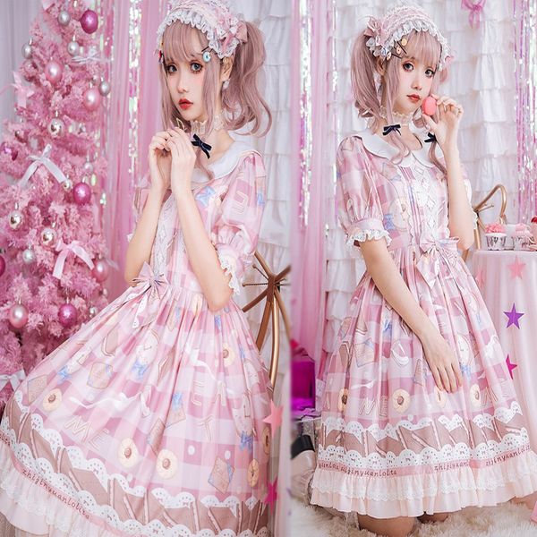

lolita student lovely garden lolita dress daily dress princess skirt, Black;red
