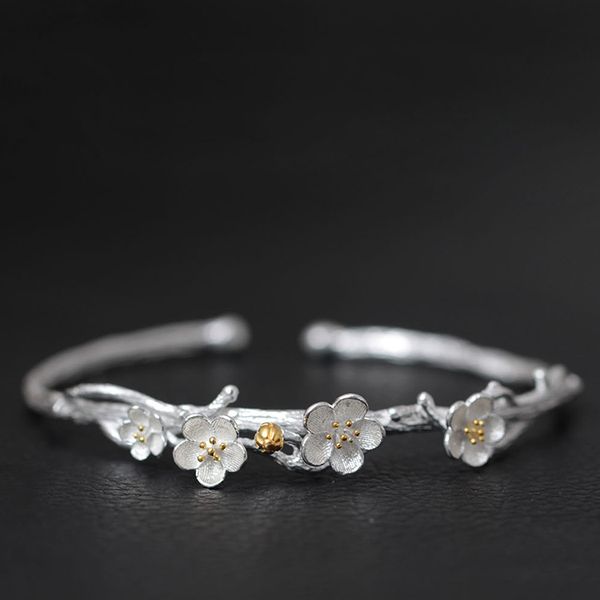 

db2100 s925 silver bracelet female opening adjustable, Golden;silver