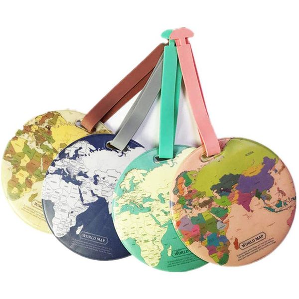 

fashion world map luggage tags suitcase luggage tags travel accessories baggage name tags portable label bag, Black