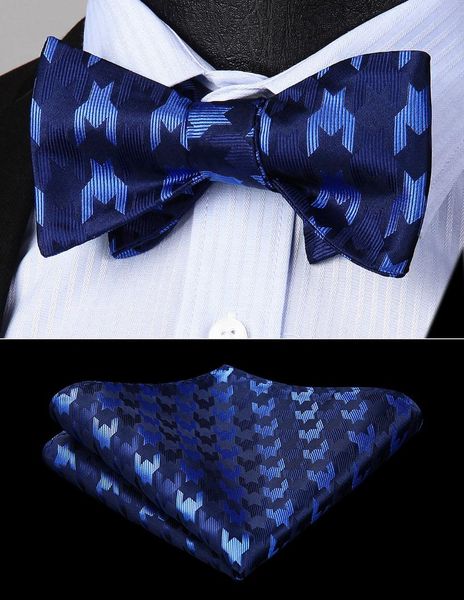 

party wedding bow tie handkerchief set blue mens novelty animal self bow tie woven silk pocket square set bg809bs, Blue;purple