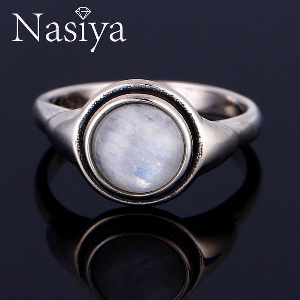 

nasiya luxury vintage moonstone rings solid silver jewelry gemstones rings for women anniversary wholesale dropshipping, Slivery;golden
