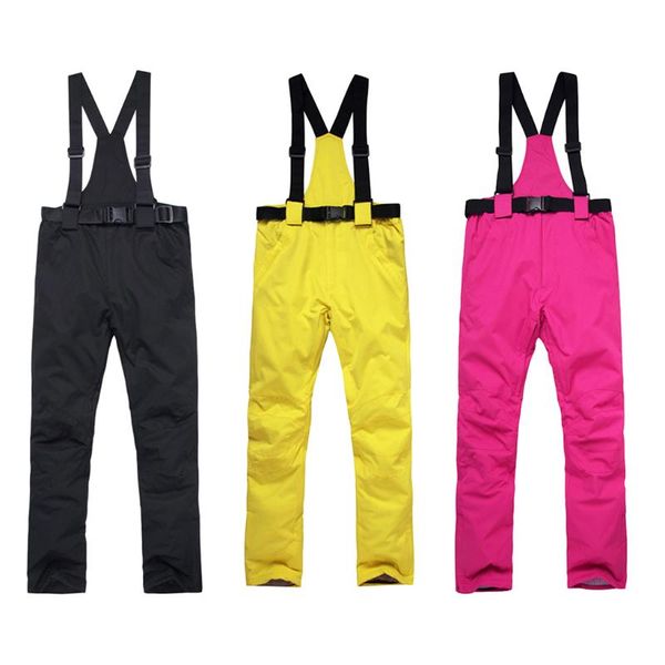

women men fleece ski bib overalls winter skiing snow pants detachable bib