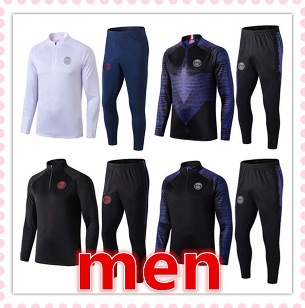 

survÃªtement de football 2019 2020 new soccer tracksuit kit 19 20 mens football training suit tracksuits jacket jogging chandal futbol, Black
