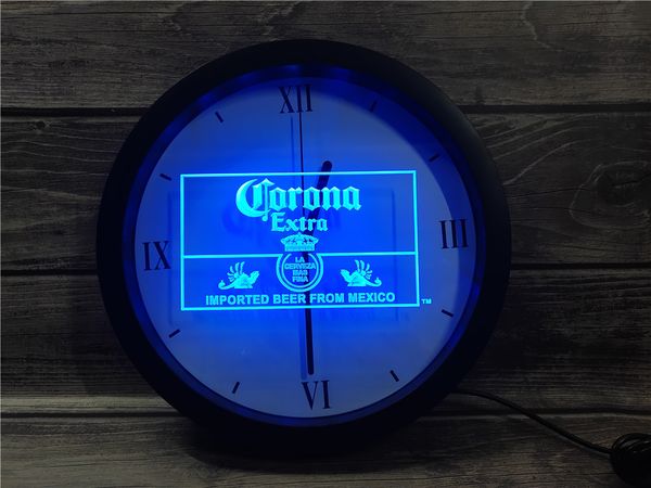 

0e040 corona mexico beer bar pub club app rgb led neon light signs wall clock