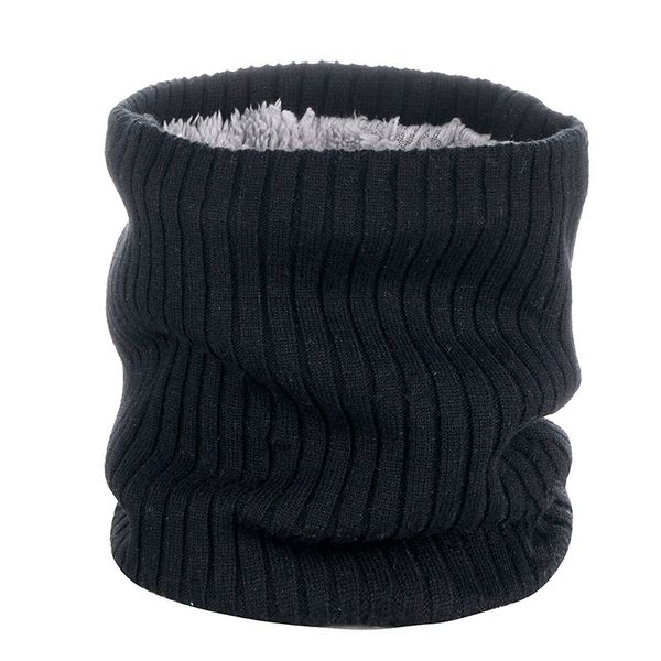 

outdoor neck warmer scarf soft double-layer knitted fleece lined neck gaiter for cycling skiing climbing, Blue;black