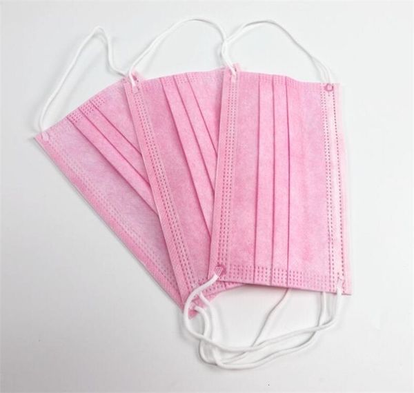 

mascherine black mask disposable face mouth cover masks black/white/pink 3 ply masks earloop men women anti dust breathable ing