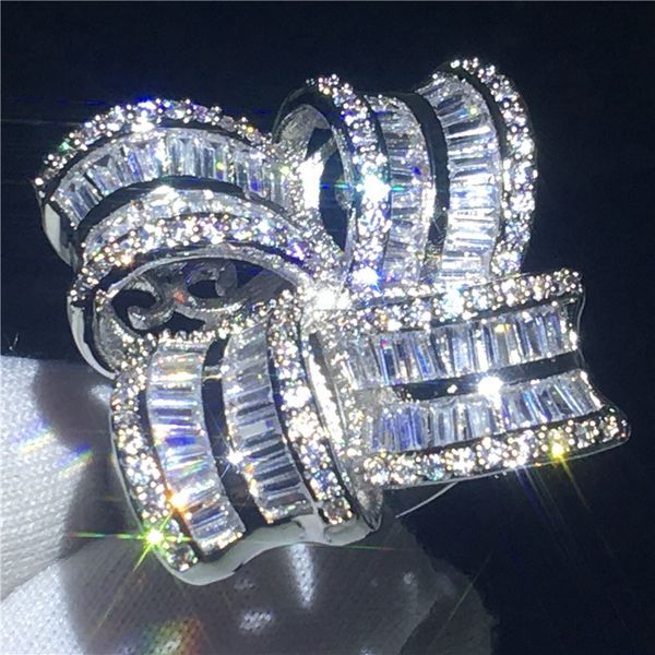 

handmade big flower jewelry 925 sterling silver ring diamond party wedding band rings for women gift, Slivery;golden