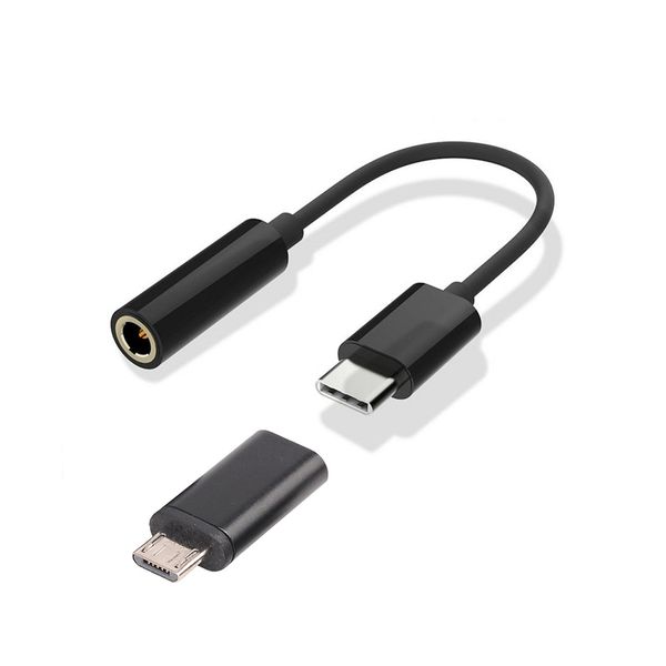 

type c to 3.5mm audio headphone jack adapter +mirco usb to type c