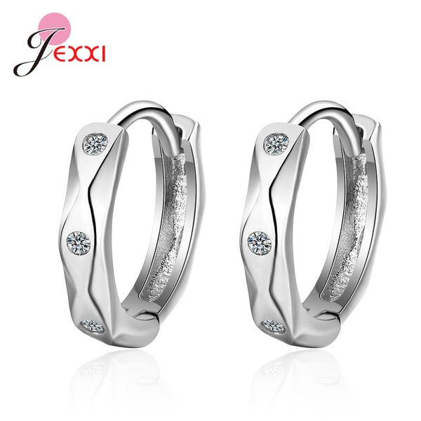 

женщины мужчины серьги простой 925 стерлингового серебра австрийской кристалл handmade loop хооп серьги pendientes silver / розовое золото ц, Golden;silver