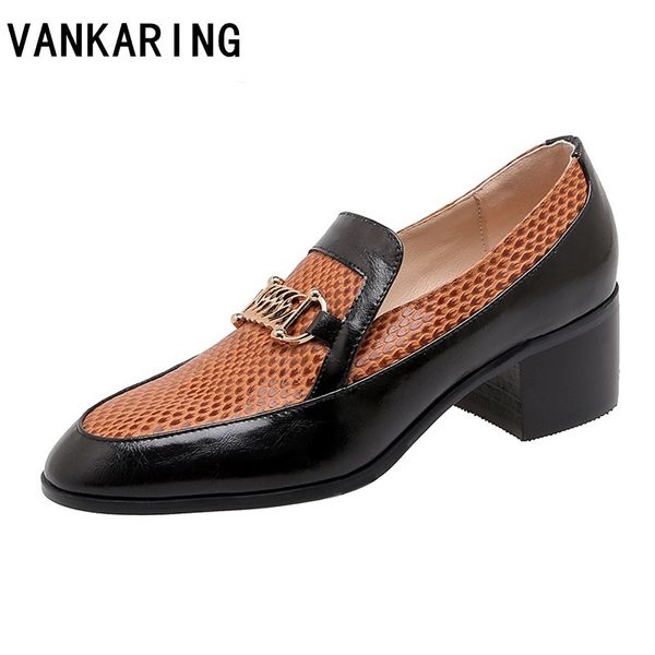 

shoes woman pointed toe high heels mixed color fashion style genuine leather ladies party shoes slip-on pumps women, Black