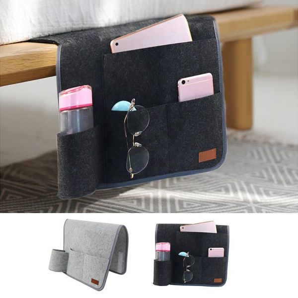 

felt bedside storage organizer bed desk bag sofa tv remote control sundries hanging couch storage organizer bed holder pockets