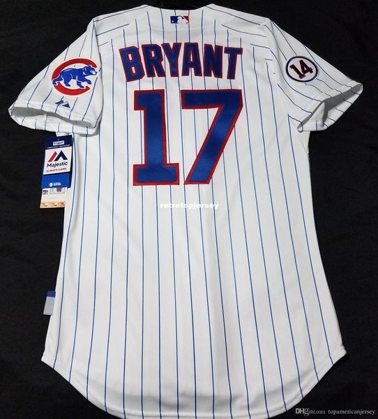 

majestic chicago #17 pinstripe bryant cool base jersey mens stitched wholesale big and tall size xs-6xl baseball jerseys, Black;blue