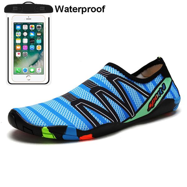 

2019 aqua water shoes men women sneakers beach shine gift waterproof bag wading shoe swimming upstream couple eur size 35-46