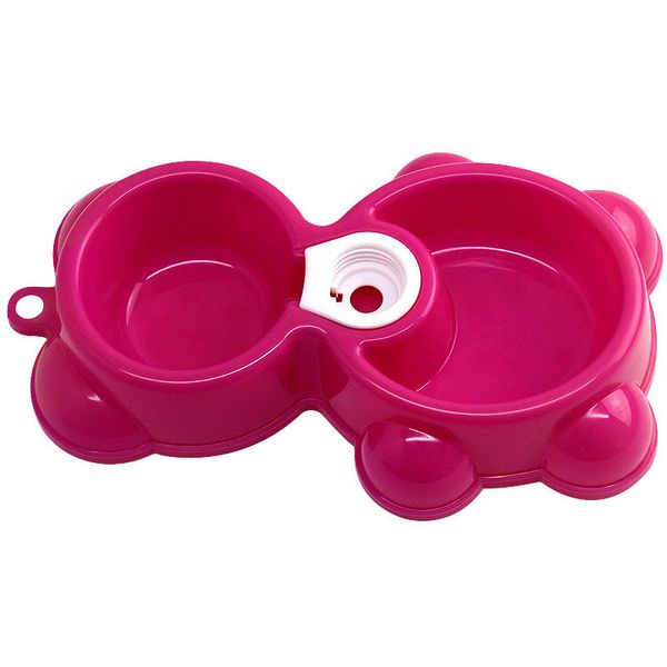 

transer pet dog cat dish вода еда фидер чаша фонтан медведь двойной bowl hot dog puppy cat чаша зоотовары dropshipping # b20