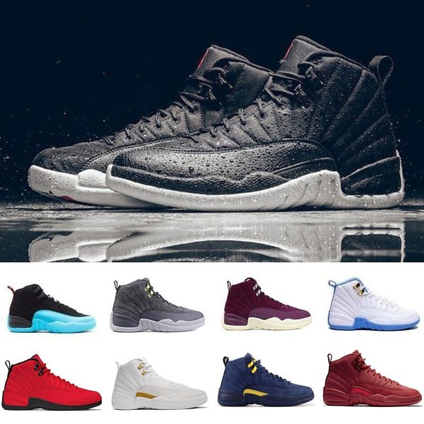 

with box 12 12s designer basketball shoes men women white winterized taxi flu game gs playoffs gym french blue varsity retro j12 sneakers