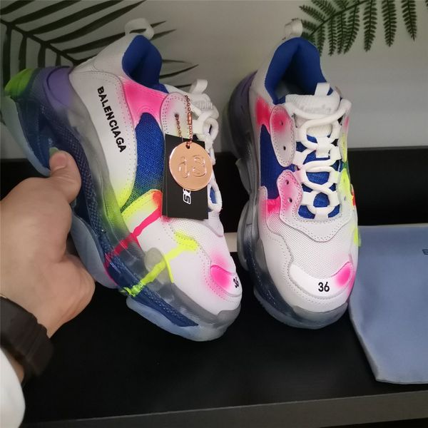 

version original fashion luxury platform men's and women's shoes wild vintage air shoes triple s sports casual shoes 35-45 08, Black