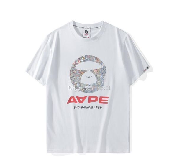 

aape mens short sleeves aape mens designer quality cotton round neck short sleeves mens designer letter printing tees, White;black