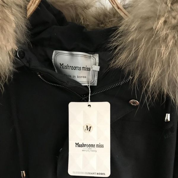 

korean-style genuine fur collar cotton-padded clothes women's mid-length 2018 winter new style hooded elegant cotton coat slimmi, Blue;black