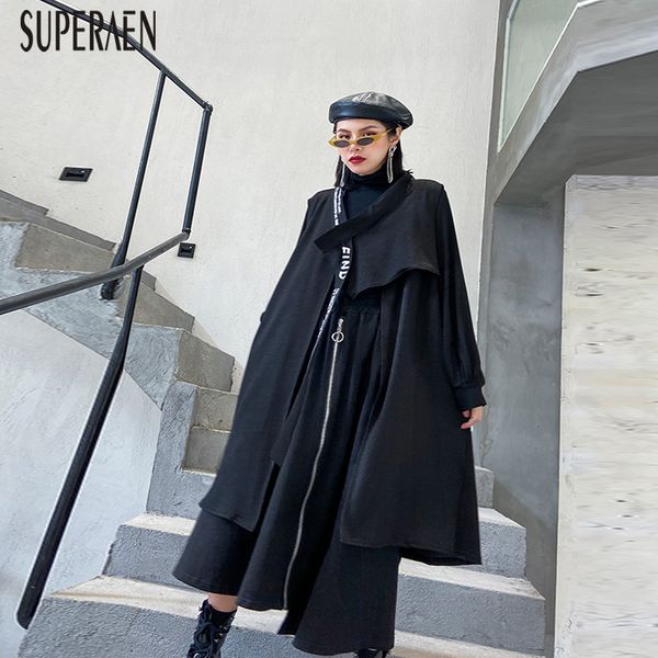 

superaen рукава жилет пальто женщины дикого хлопок pluz размер женщина ветровка v-образный вырез весна нового 2020 одежда, Black;white