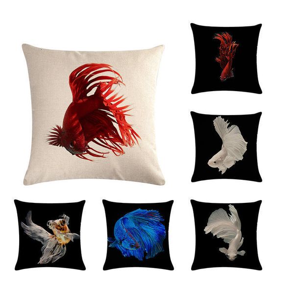 

черный фон цвет желтый красный голубой серебристый золотая рыбка свадебный подарок подушка крышка дома автомобиль диван декоративные наволоч