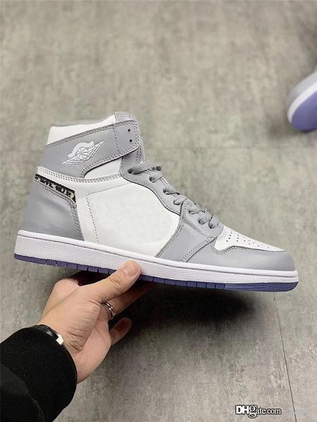 

2020 1 authentic grey sail-pn dust-white 685dior men woman basketball shoes sports sneakers with original box retro jordan