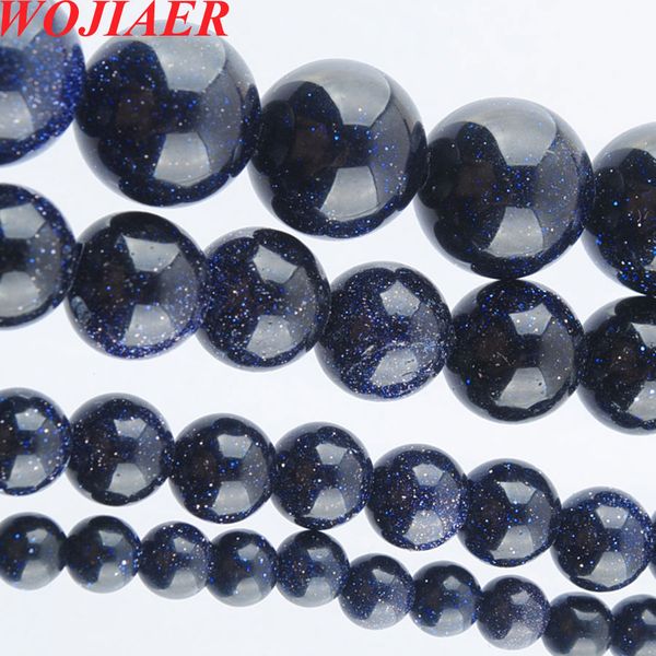

wojiaer 5 шт синий песок камень круглые бусины 4-10мм размер доступен натуральный драгоценный камень бусины для изготовления ювелирных издел, Black