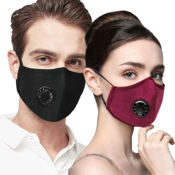 

face mask anti-dust earloop with breathing valve adjustable reusable mouth masks soft breathable anti dust protective masks with 2 filters
