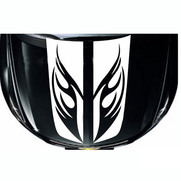 

2pcs hood cover tail sticker striped flame engineered car strap flush decal
