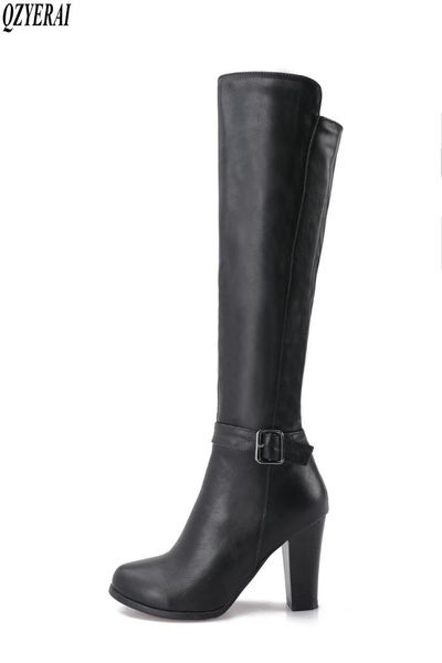 

qzyerai europe new arrival in autumn boots for women boots for women heels vintage casual women's shoes sizes 34-43, Black