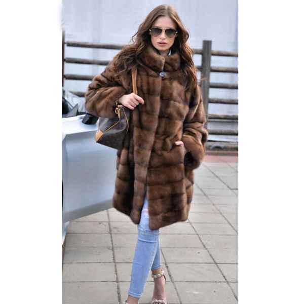 

real coat women jacket winter outerwear fashion street wear whole skin 2019 grade clothing real fur coat black