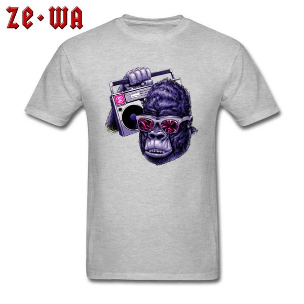 

hip hop tees men shirts mens t-shirt gorilla print tshirt cotton grey clothes rock music graffiti t shirts oversized guys, White;black