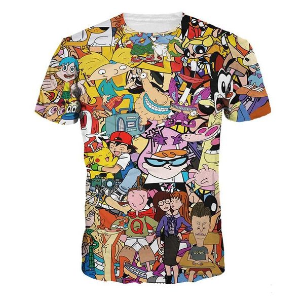 

3d t shirts animal printed t shirt men/male's summer casual harajuku tshirts fashion cartoon comics tees wholesale, White;black