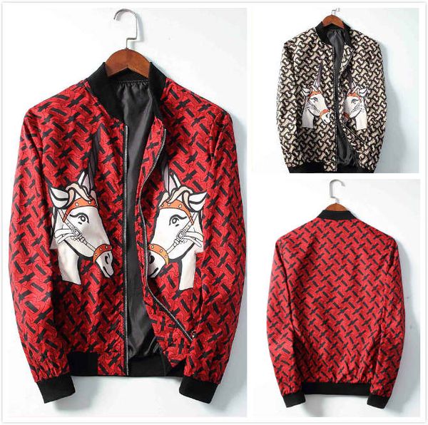 

bur men jackets berry mens designer jacket luxury thickening mens winter jacket white horse pattern brand coat 19fw winter, Black;brown