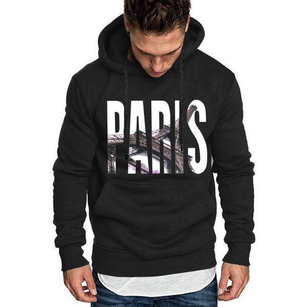 

autumn luxury designer hoodies with paris fashion brand sweater for men hooded long sleeved streetwear clothing s-2xl, Black