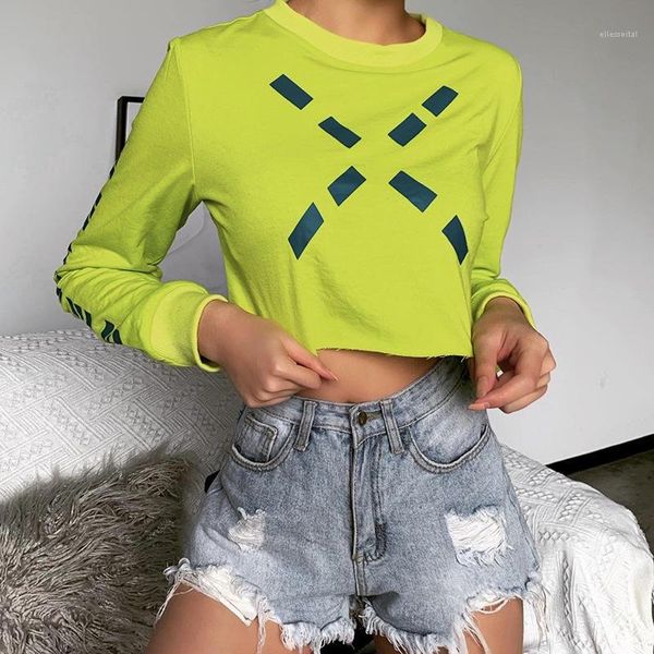 

топ женщин дизайнер футболка crew neck crop top женская desginer футболка письмо printed short crop, White