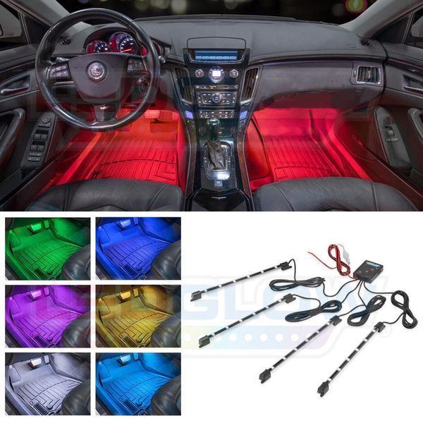 

car led interior light rgb 8 colors led 130cm/51.1inch strip light 22.5cm/8.9inch with wireless remote control