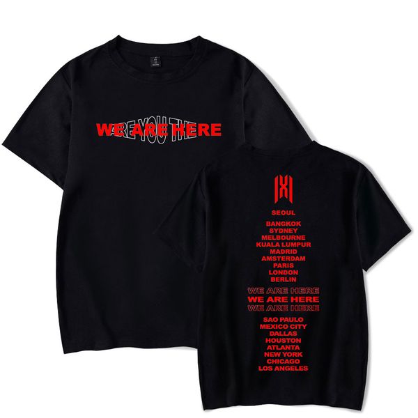 

monsta x surrounding t-shirt we are here world tour concert with short-sleeved t-shirts to play songs for men and women summer, White;black