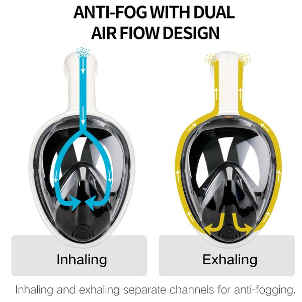 

snorkel swimming mask for youth full face scuba diving mask anti fog goggles with camera mount underwater wide view