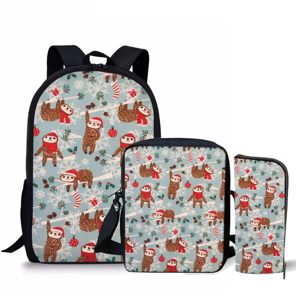 

customized funny sloth school bag set christmas printing schoolbags for adolescent girls unique primary children kids book bags