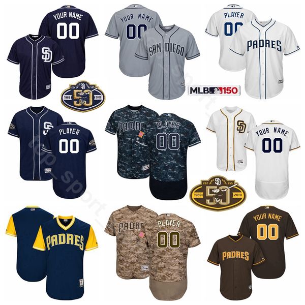 

San Diego Baseball Padres 50th anniversary 10 Hunter Renfroe Jersey 7 Manuel Margot 32 Franmil Reyes 46 Eric Lauer 25 Nick Margevicius