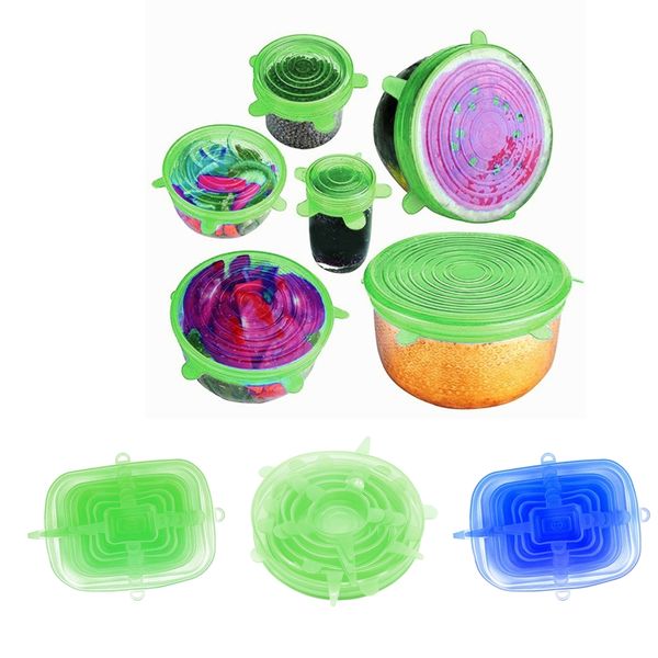 

3 set kitchen silicone stretch lids cup bowl covers food stayfresh non-toxic