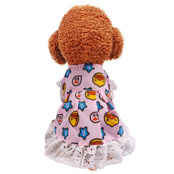 

new 1pc duck print pet dog animal sweet cute princess dresses puppy dog clothes summer puggy coat costumes temperament